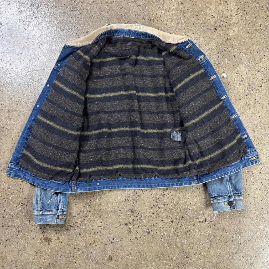 Saint Laurent  Two-Tone Distressed Denim Jacket