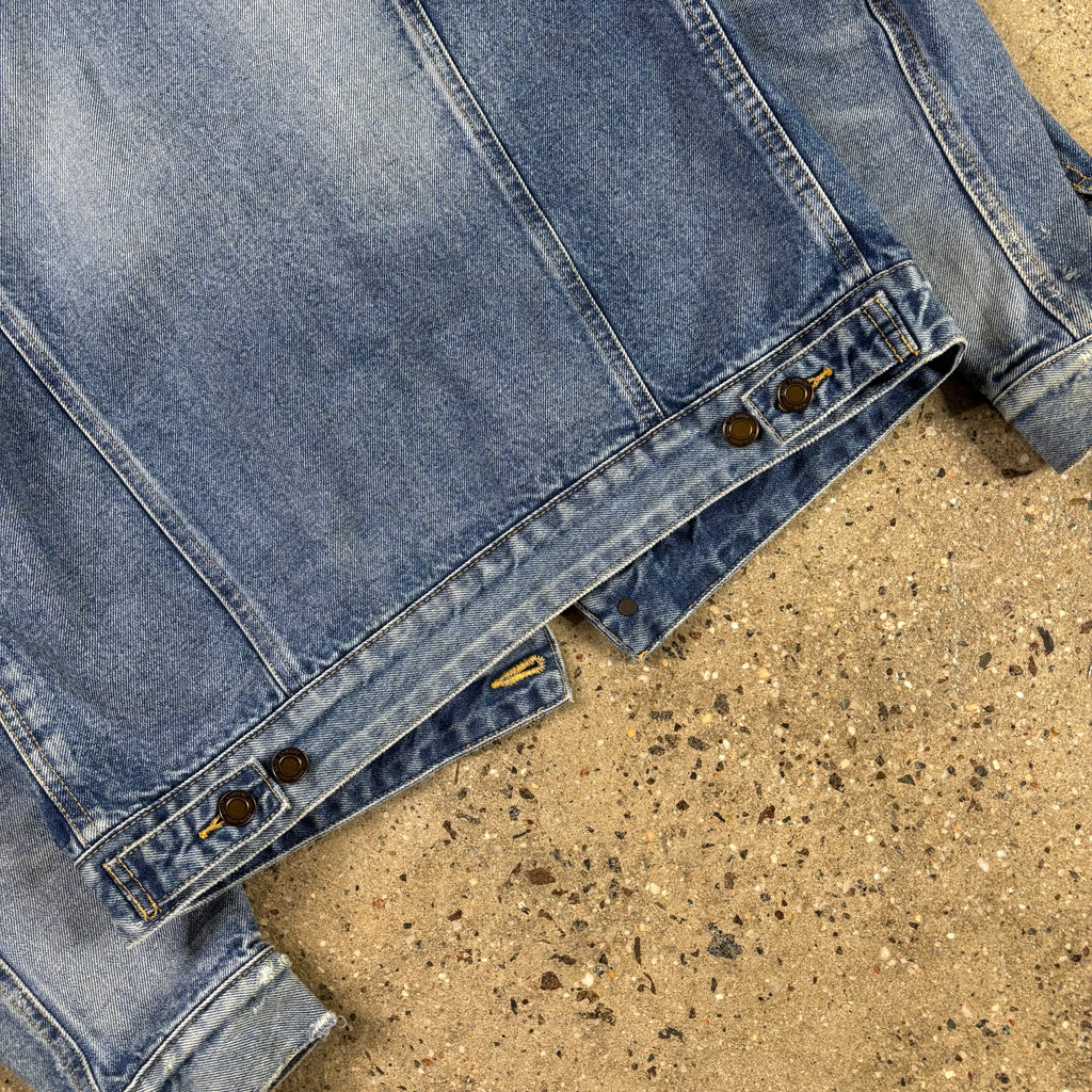 Saint Laurent  Two-Tone Distressed Denim Jacket