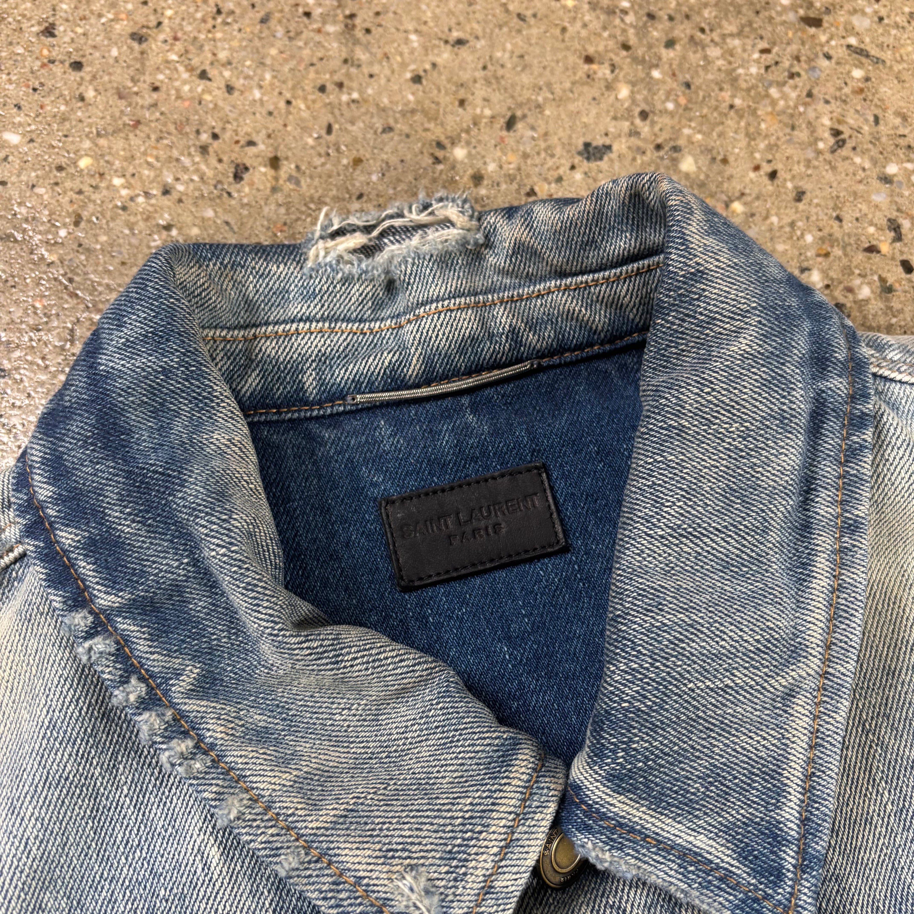 Saint Laurent Distressed Denim Jacket