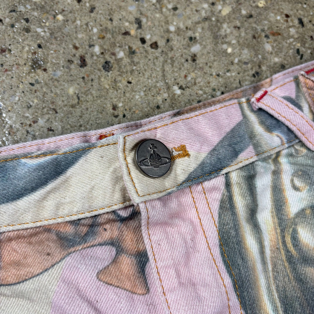 Vivienne Westwood  Orb Chain Low-rise Denim Miniskirt