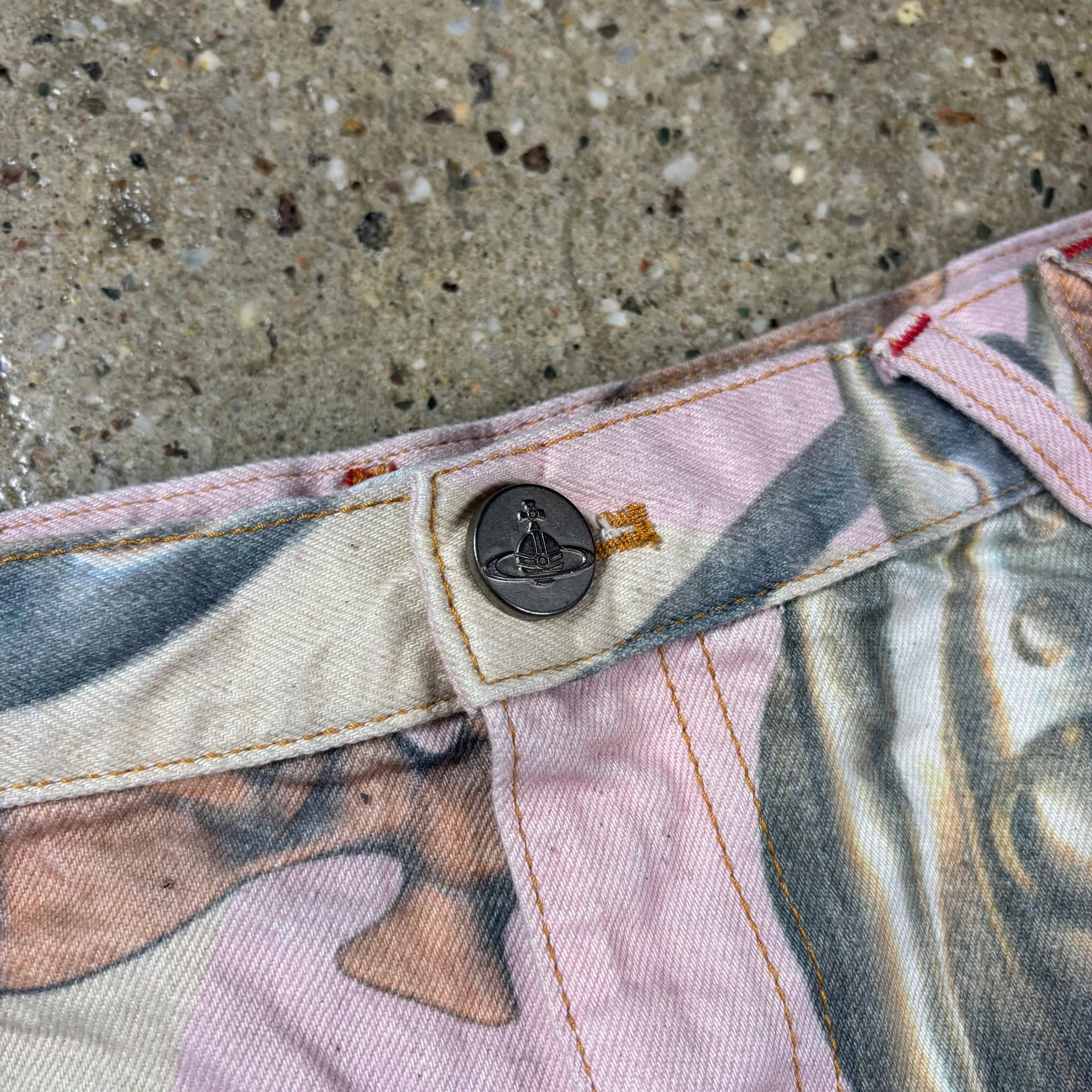 Vivienne Westwood  Orb Chain Low-rise Denim Miniskirt