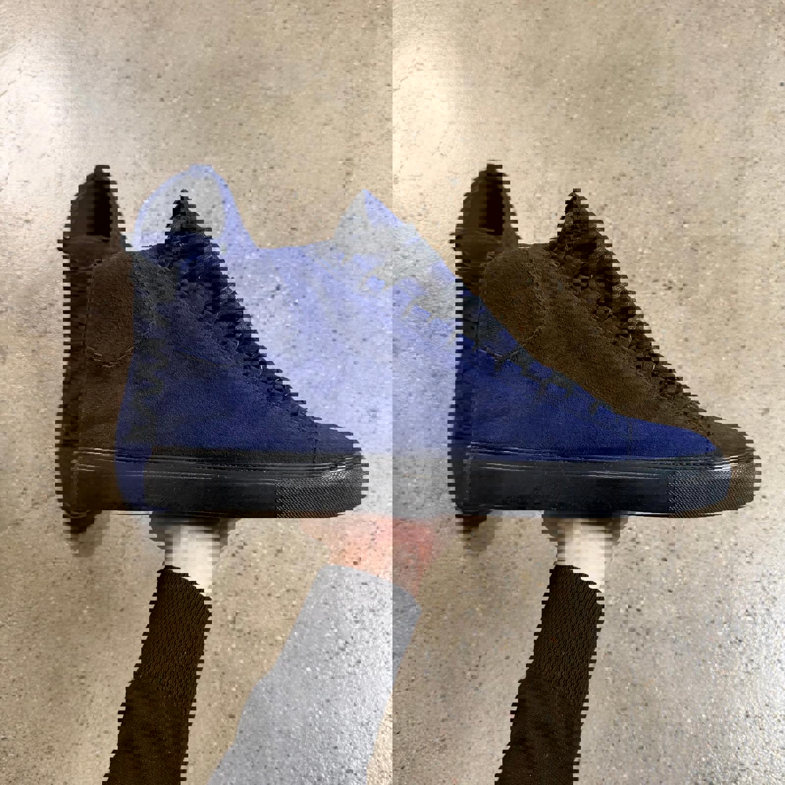 Balenciaga Suede Arena Sneakers (Blue) 12 / Blue