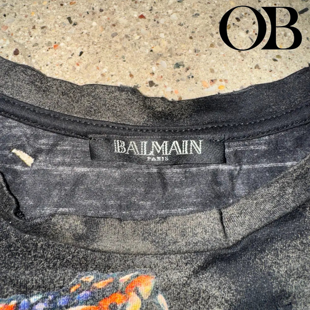 Balmain Distressed Graphic Tee 40 tops