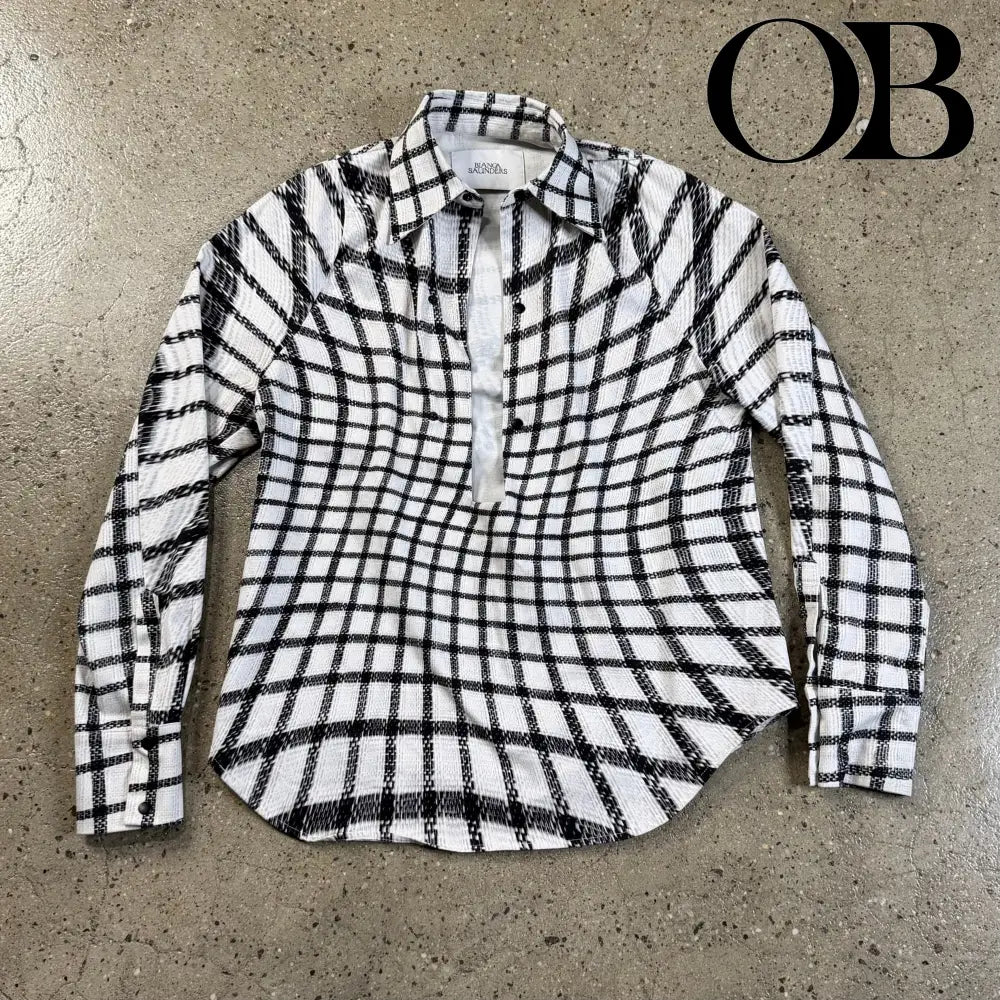 Bianca Saunders Rowdy Check Print Shirt M tops