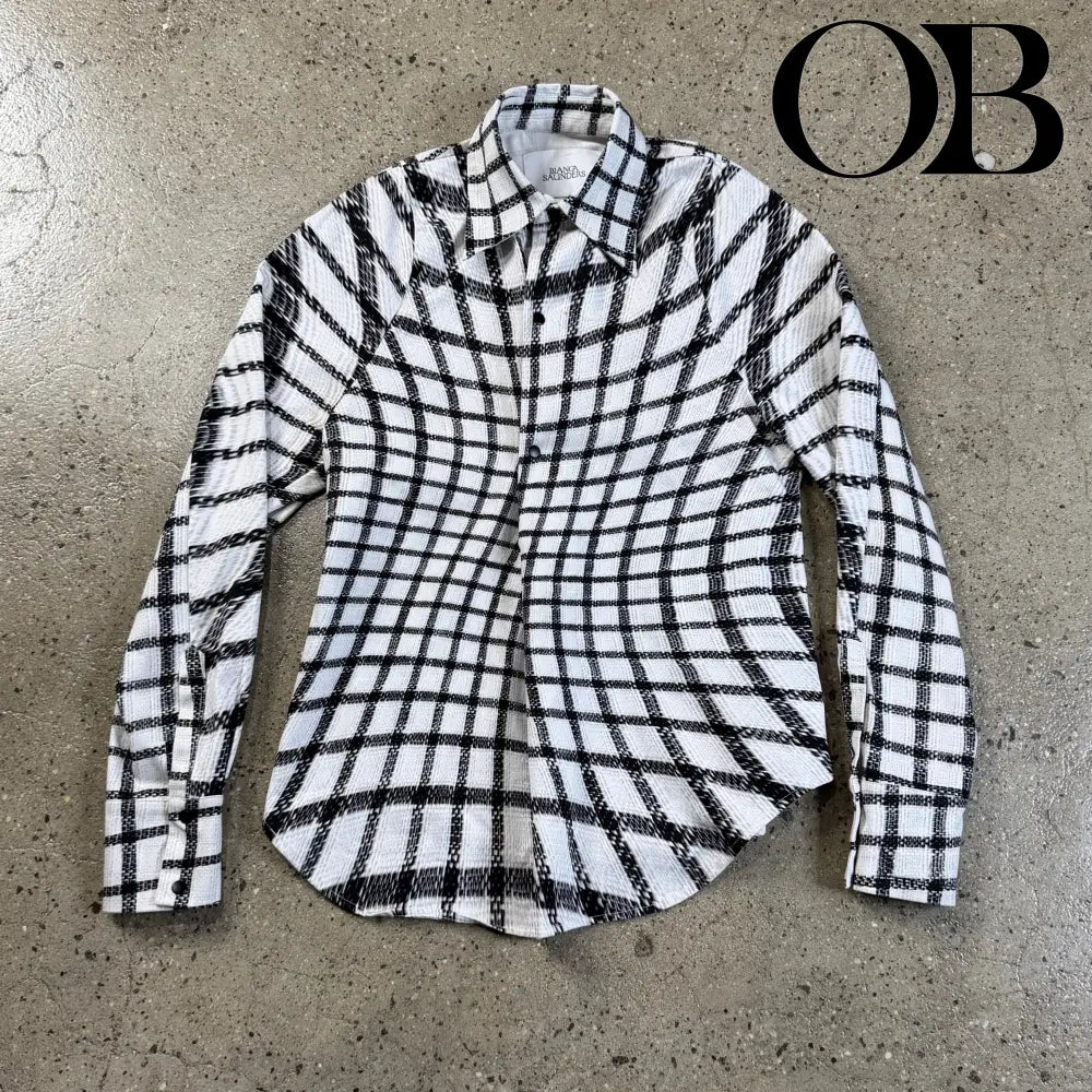 Bianca Saunders Rowdy Check Print Shirt M tops