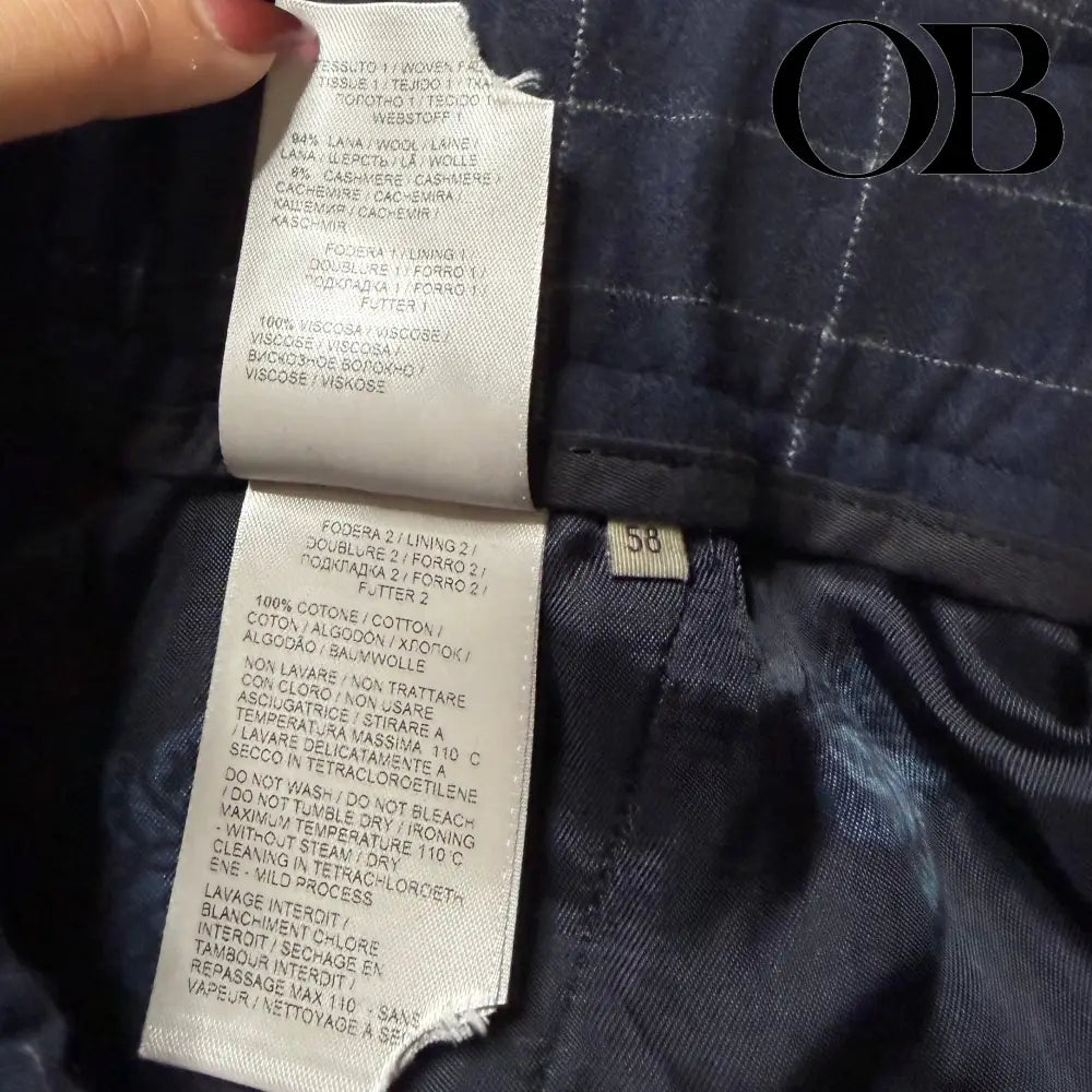 Bottega Veneta Wool/Cashmere Blend Plaid Pants 58 bottoms