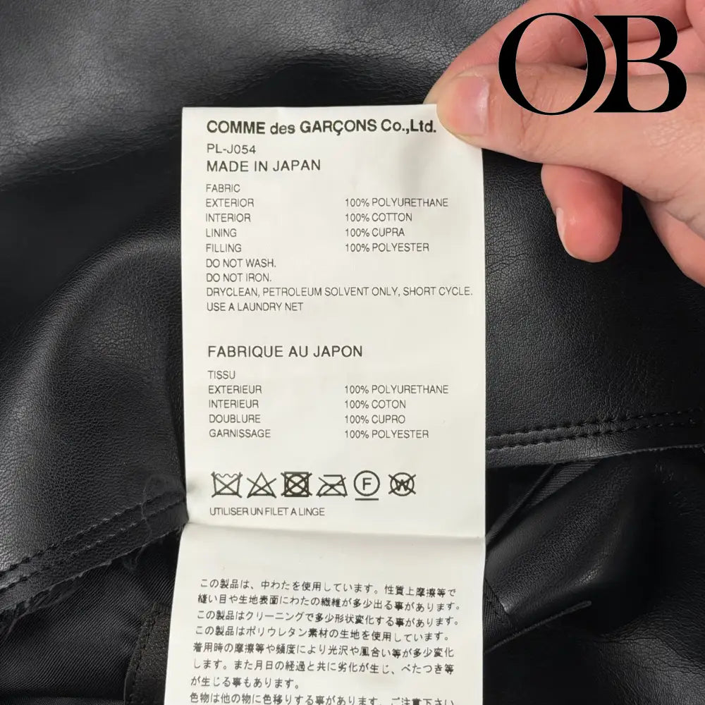 Comme Des Garçons Homme Plus Double Sleeve Leather Jacket M outerwear