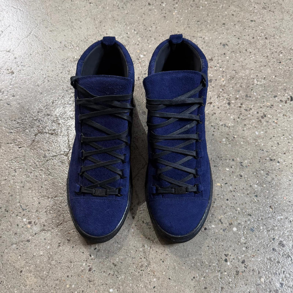 Balenciaga Suede Arena Sneakers (Blue) 12 / Blue