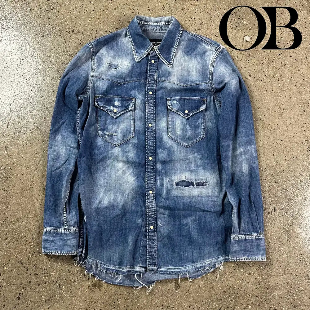 Dsquared Western Denim Shirt 48 tops