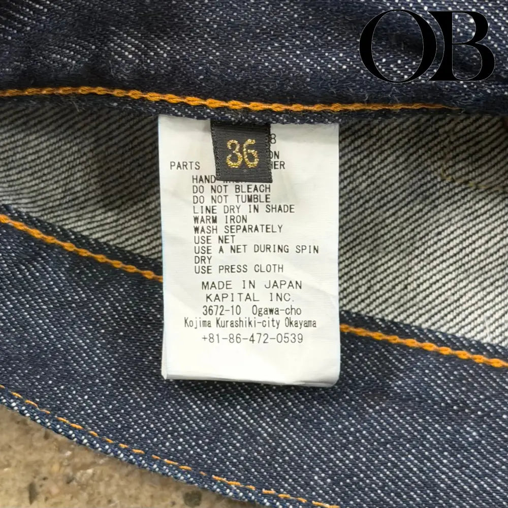 Kapital 12.5oz Denim Mexican Tuxedo Pants 5P Pants 36 bottoms