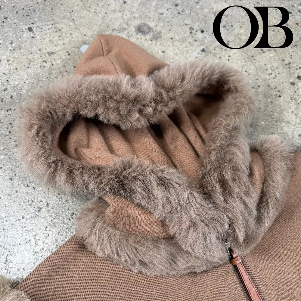 Loewe Cashmere Fur Trim Hoodie XS tops