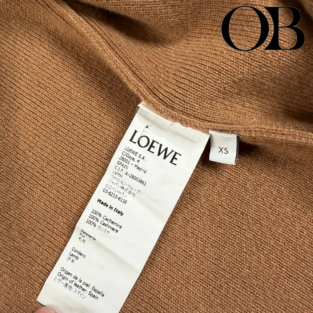 Loewe Cashmere Fur Trim Hoodie XS tops