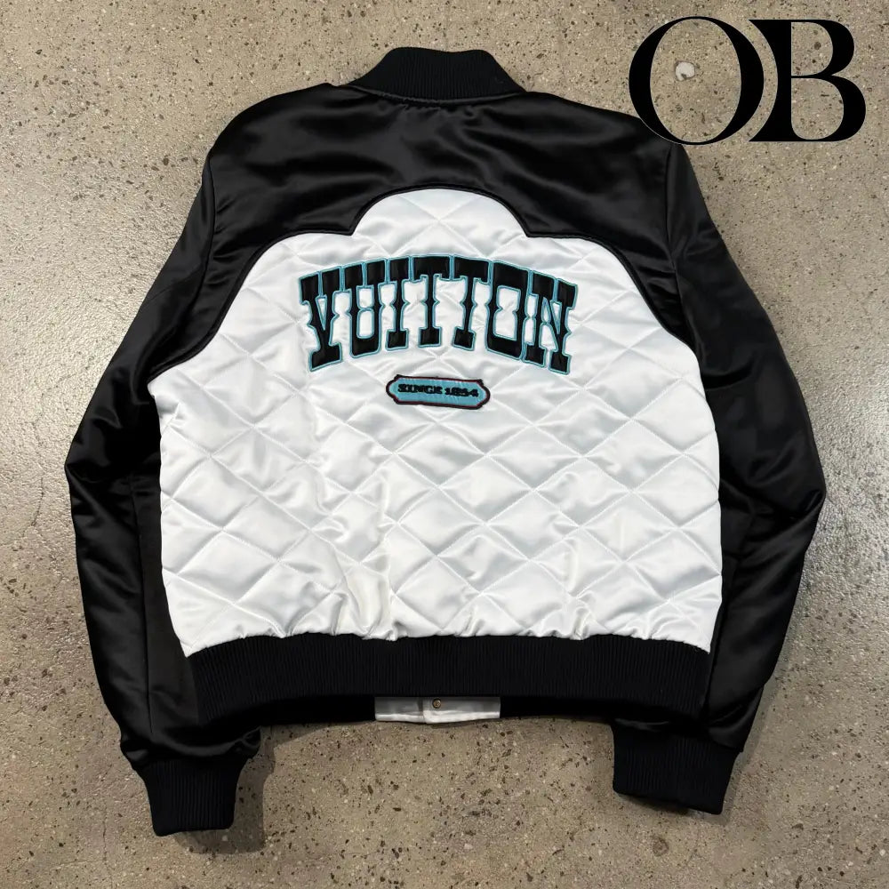 Louis Vuitton BiColor Satin Bomber Jacket L outerwear