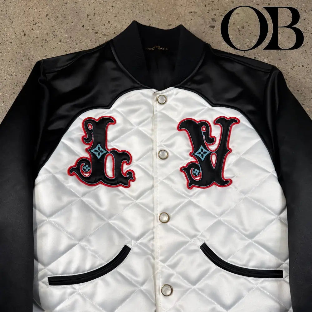 Louis Vuitton BiColor Satin Bomber Jacket L outerwear
