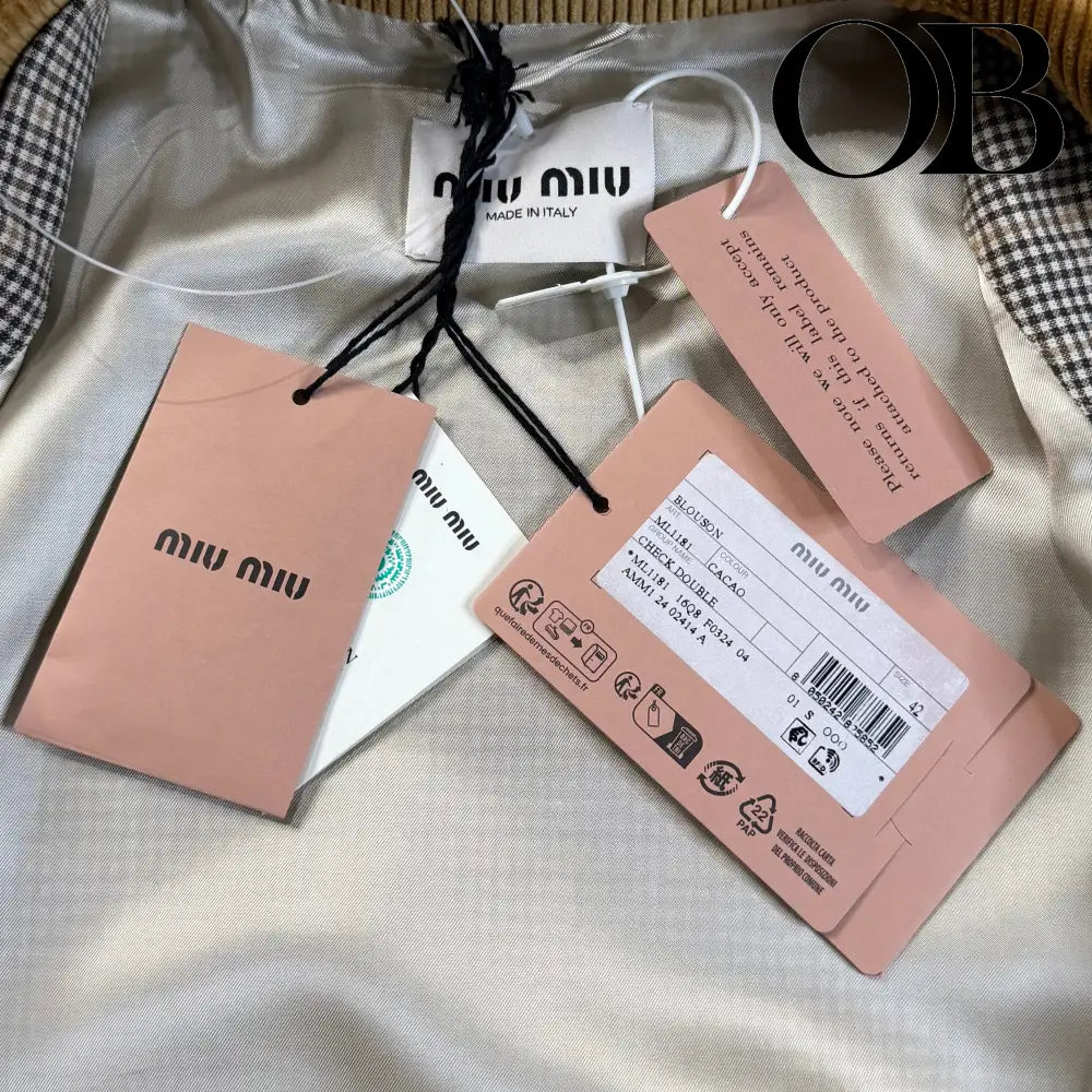 Miu Miu Gingham Check Jacket 42 tops