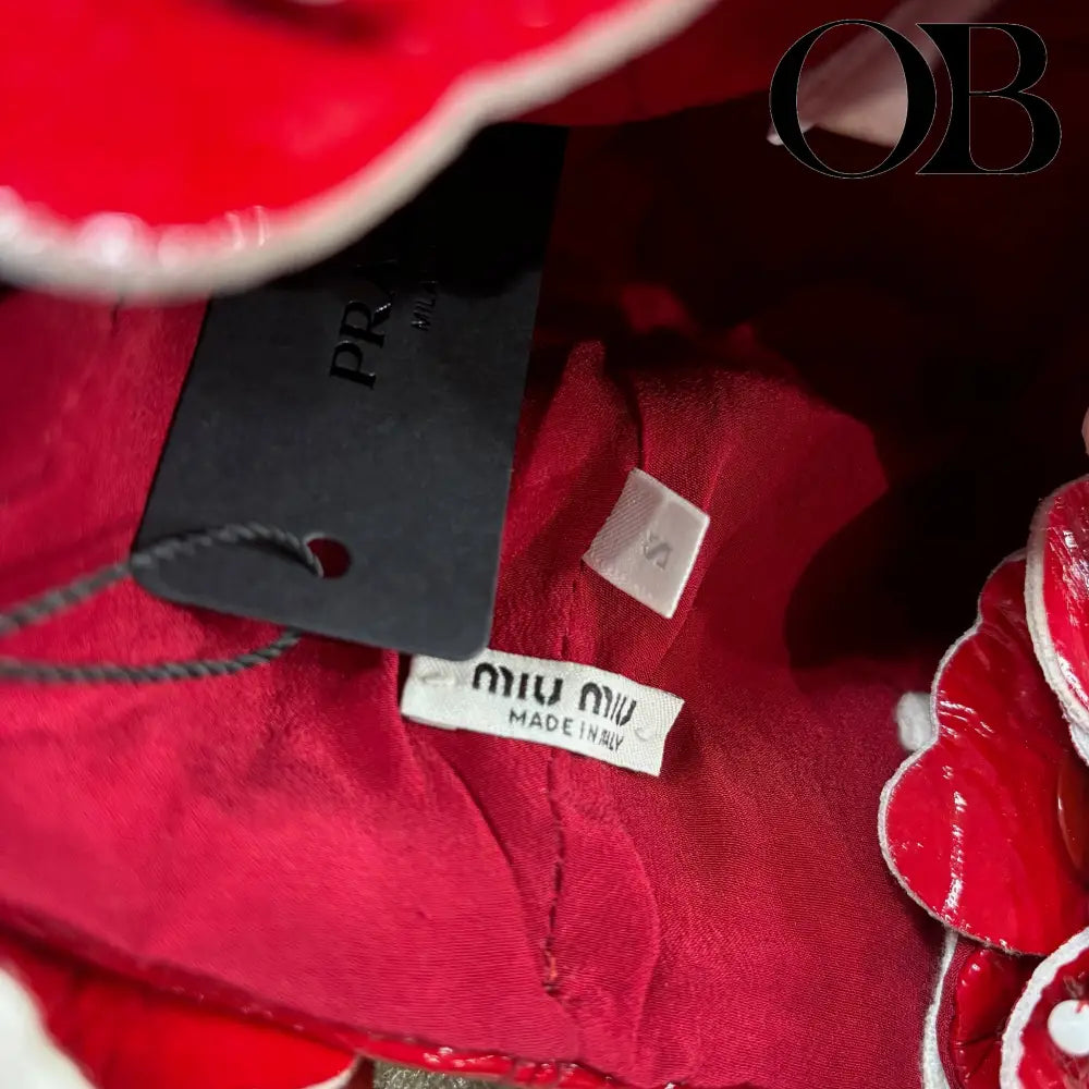 Miu Miu Leather Applique Runway Hat OS accessories