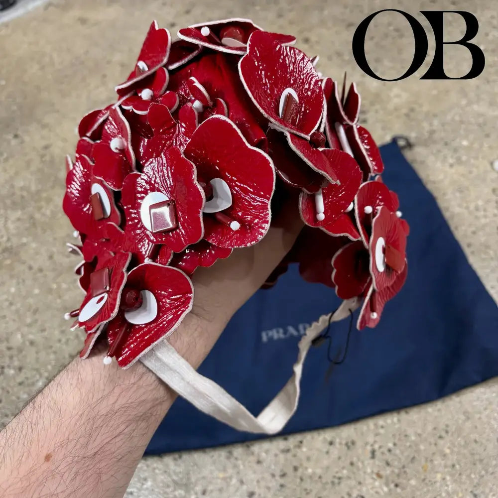 Miu Miu Leather Applique Runway Hat OS accessories