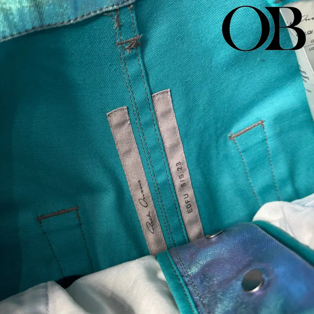 Rick Owens "Edfu" Iridescent Flared Bolan Denim 