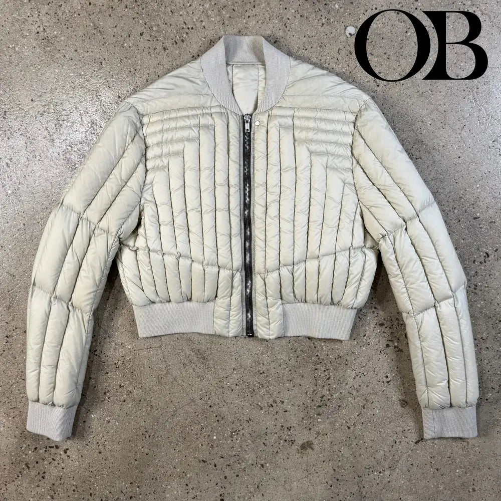 Rick Owens Fog Cropped Bomber Jacket 46 tops