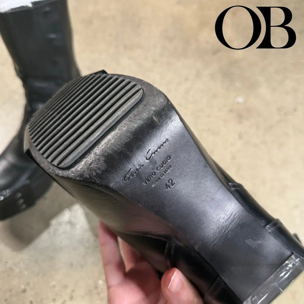 Rick Owens Fogpocket Beveled Kiss Boot 42 footwear