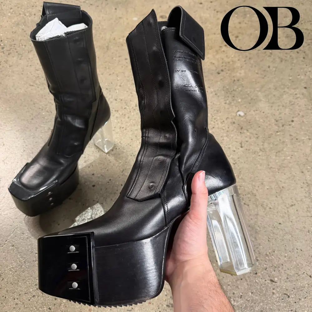 Rick Owens Fogpocket Beveled Kiss Boot 42 footwear