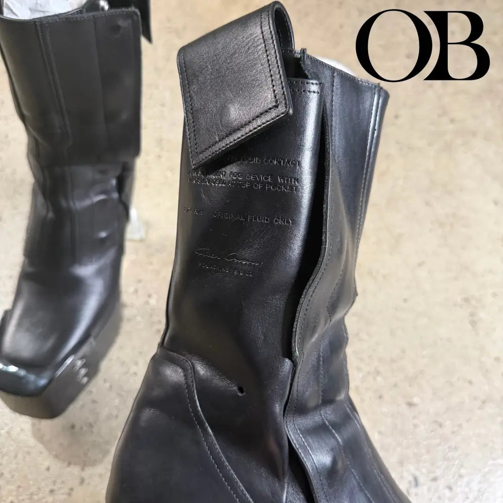 Rick Owens Fogpocket Beveled Kiss Boot 42 footwear