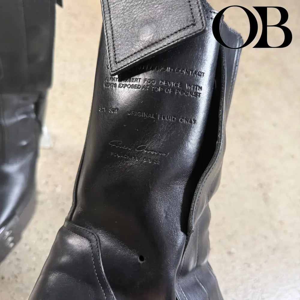 Rick Owens Fogpocket Beveled Kiss Boot 42 footwear