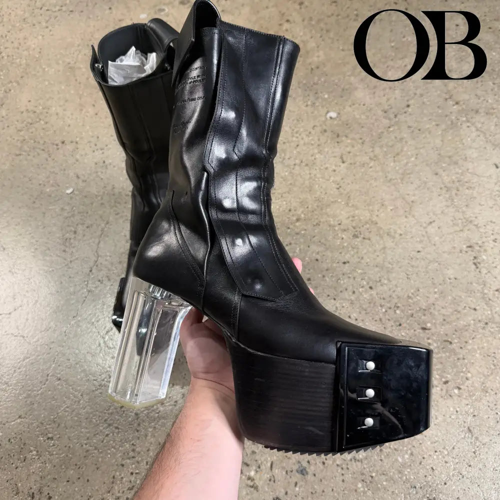 Rick Owens Fogpocket Beveled Kiss Boot 42 footwear