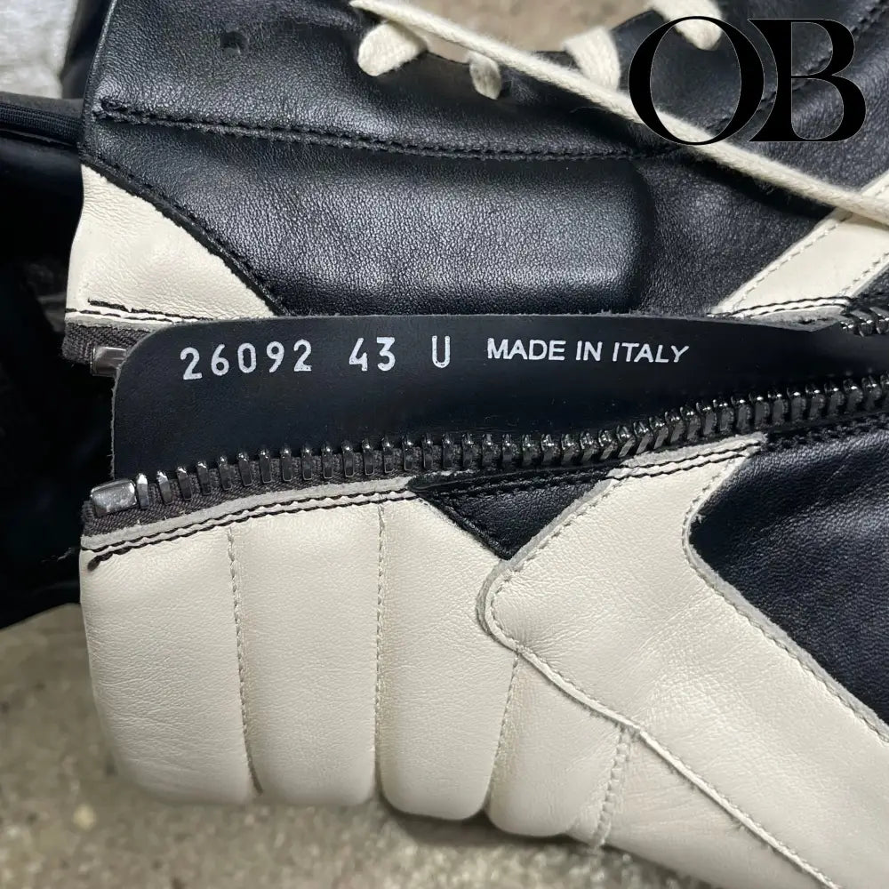 Rick Owens Geobasket (Black/White) 43 footwear