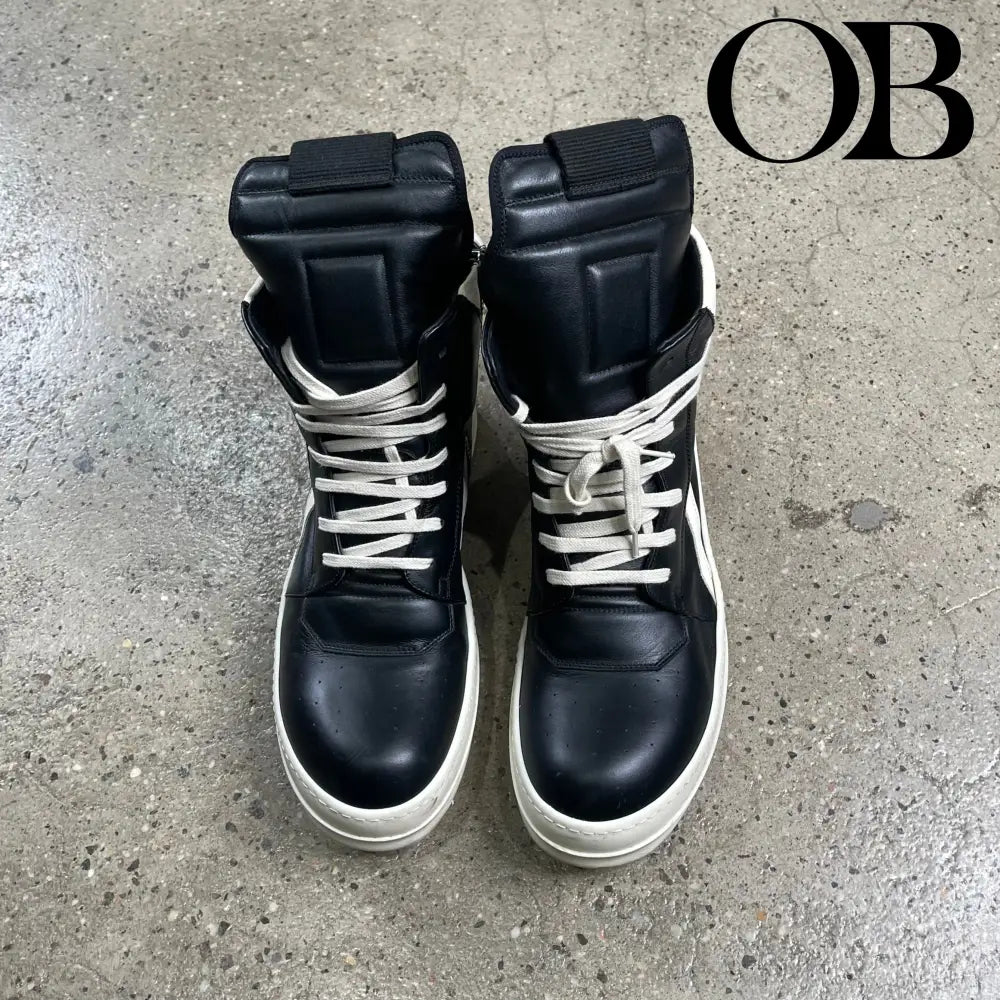 Rick Owens Geobasket (Black/White) 43 footwear