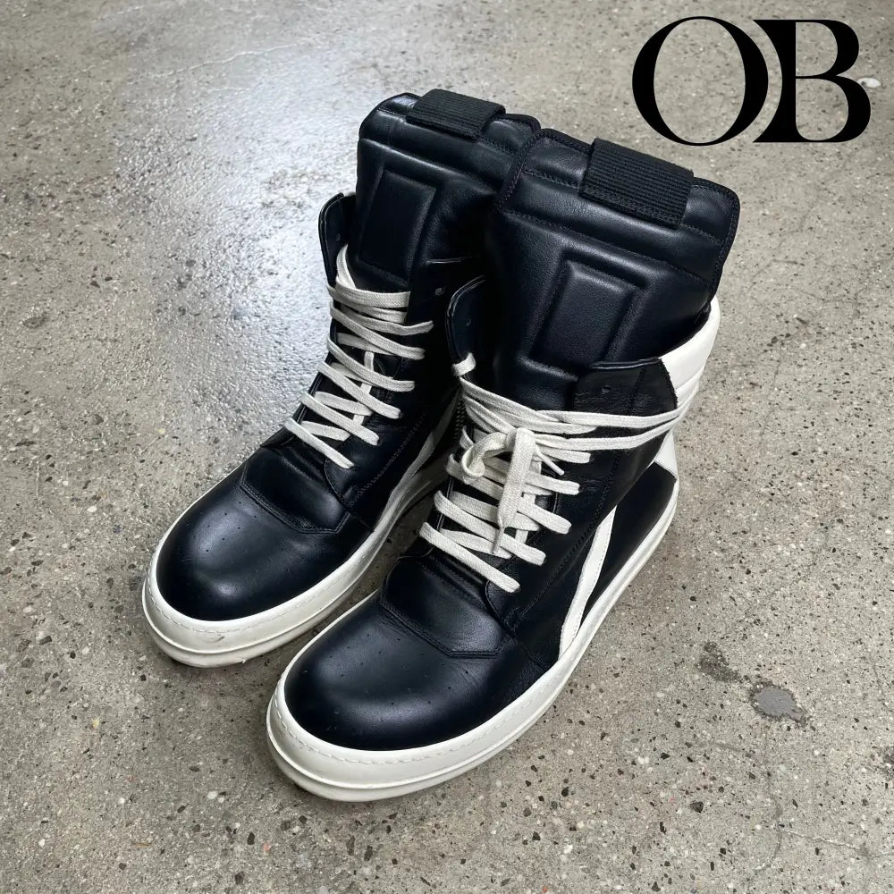 Rick Owens Geobasket (Black/White) 43 footwear
