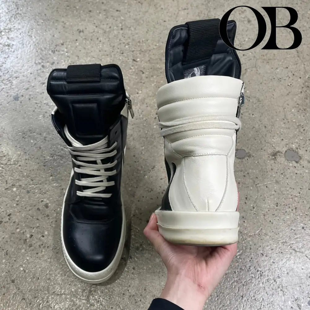 Rick Owens Geobasket (Black/White) 43 footwear