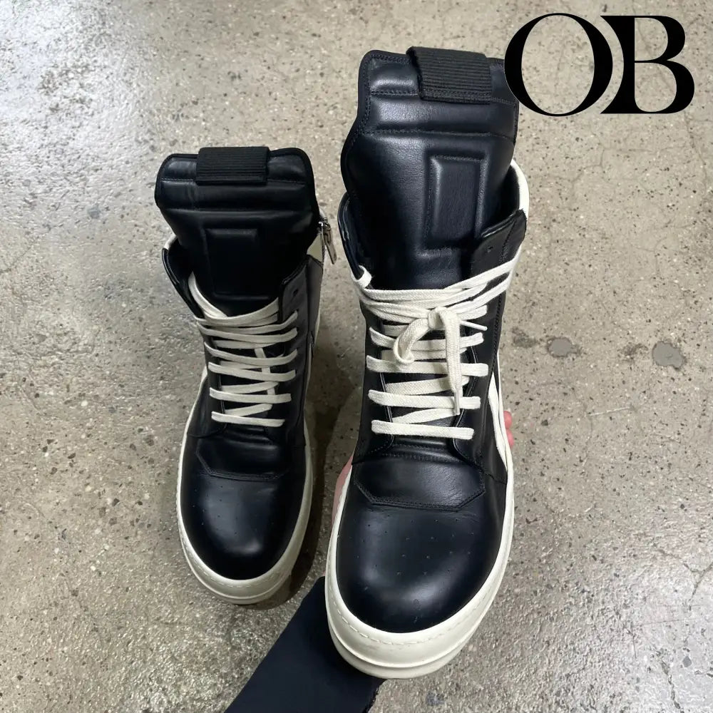 Rick Owens Geobasket (Black/White) 43 footwear