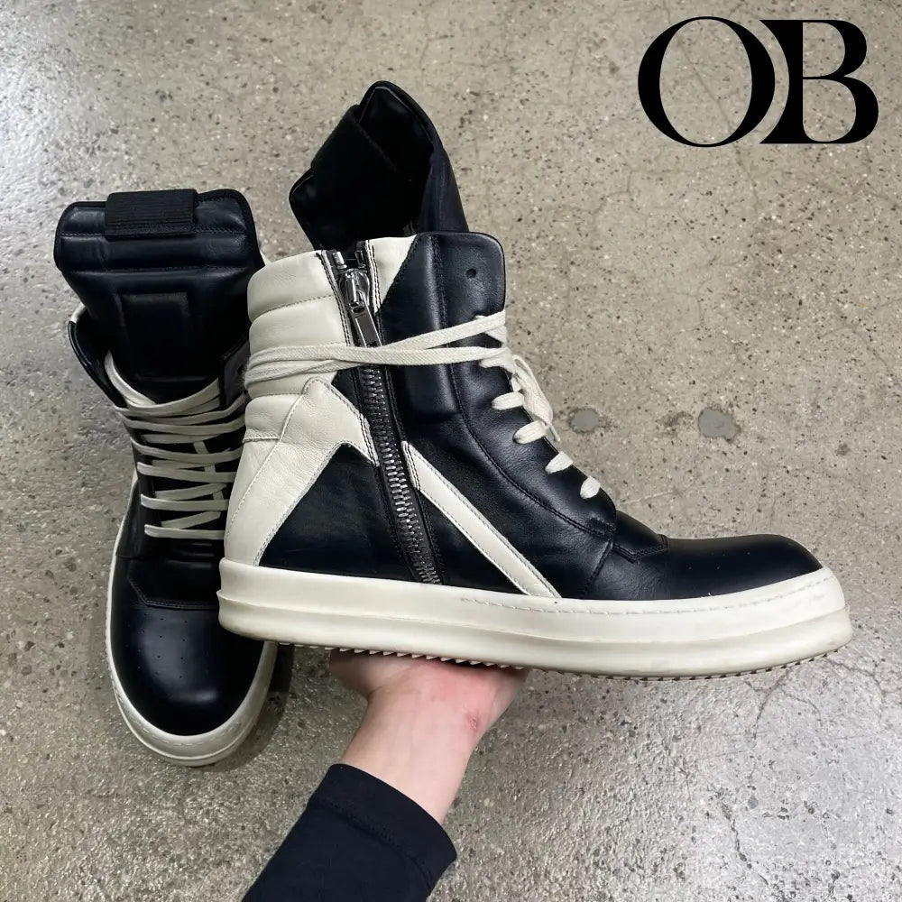 Rick Owens Geobasket (Black/White) 43 footwear
