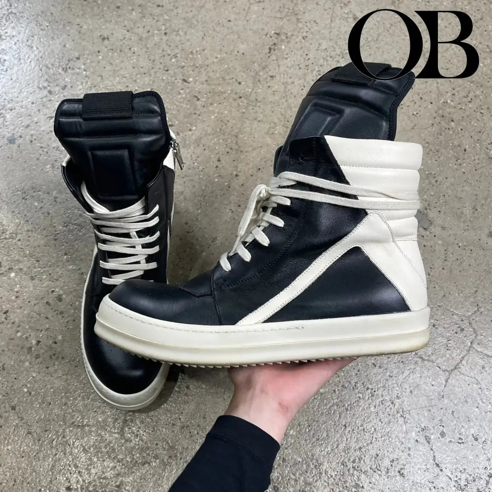 Rick Owens Geobasket (Black/White) 43 footwear