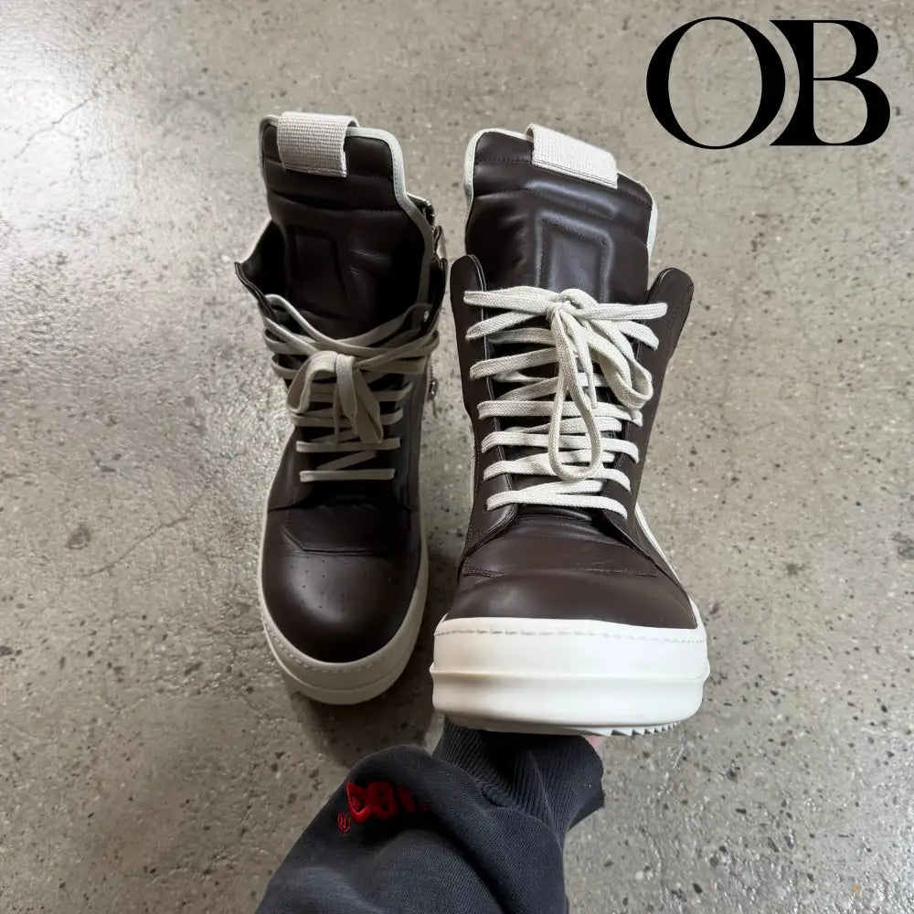 Rick Owens Geobasket Sneakers (Brown) 44 footwear