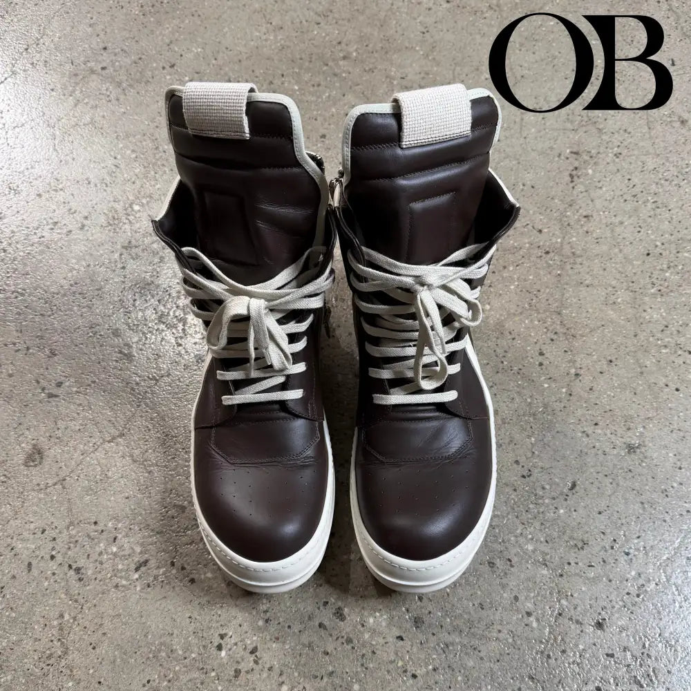 Rick Owens Geobasket Sneakers (Brown) 44 footwear
