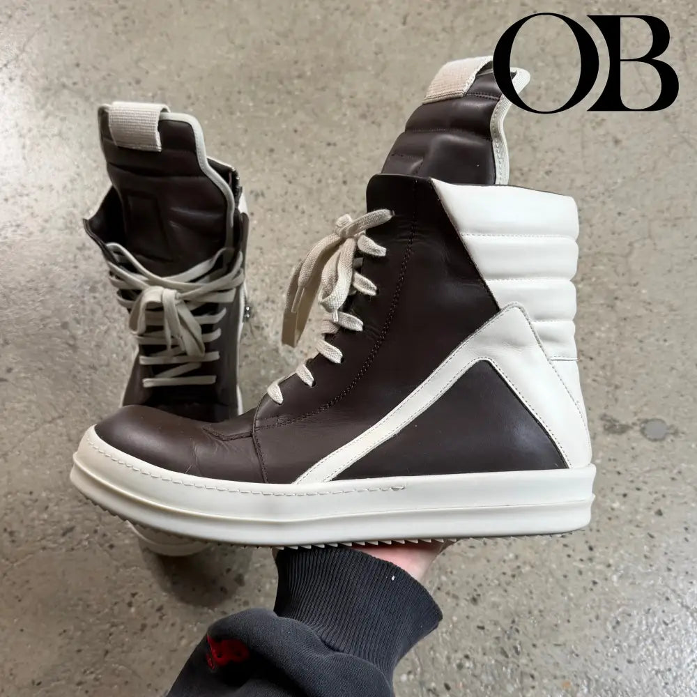 Rick Owens Geobasket Sneakers (Brown) 44 footwear