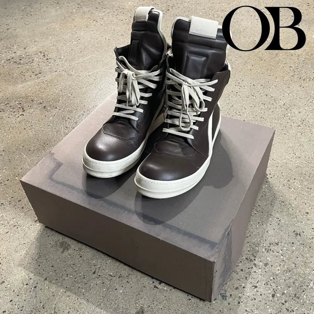 Rick Owens Geobasket Sneakers (Brown) 44 footwear