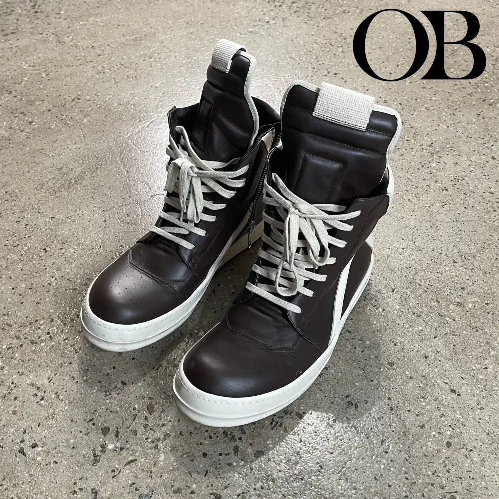 Rick Owens Geobasket Sneakers (Brown) 44 footwear