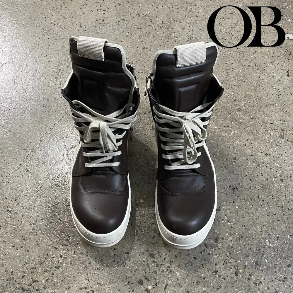Rick Owens Geobasket Sneakers (Brown) 44 footwear