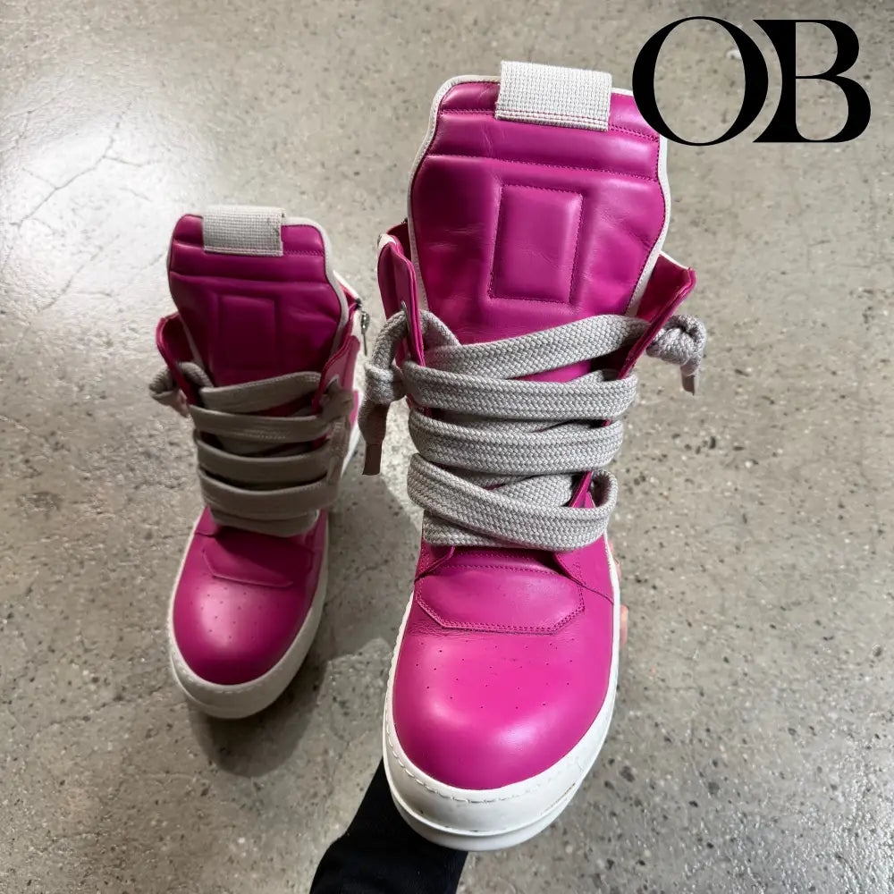 Rick Owens Geobasket Sneakers (Pink) 44 footwear