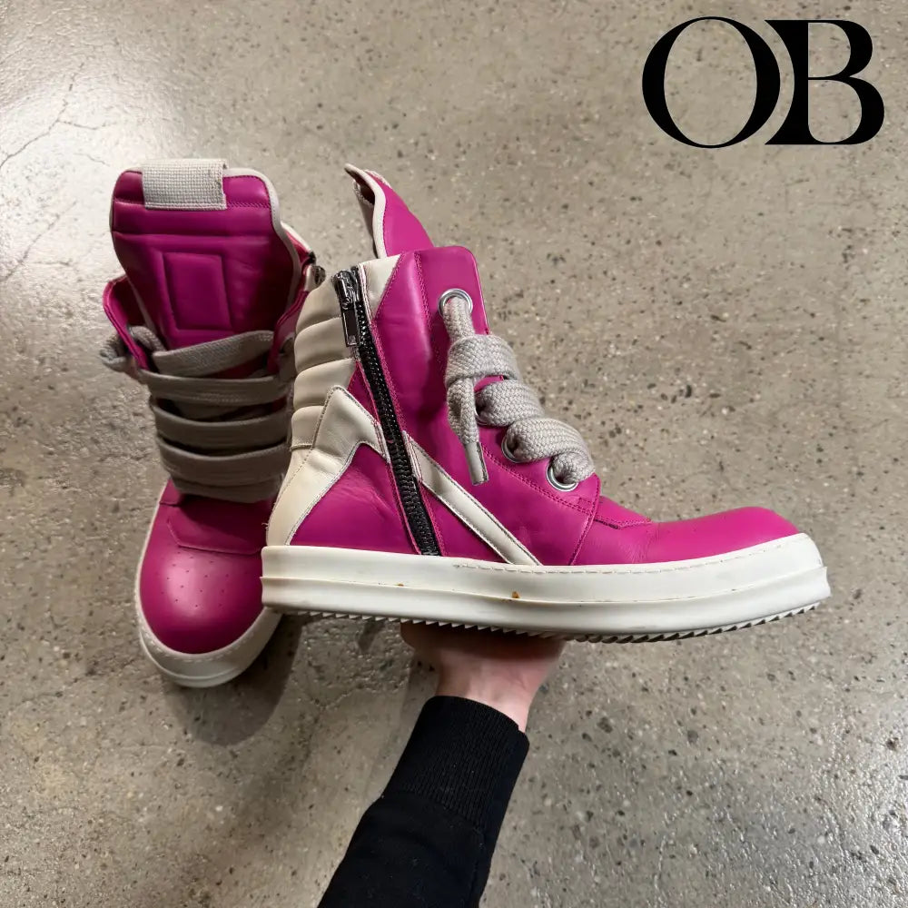Rick Owens Geobasket Sneakers (Pink) 44 footwear