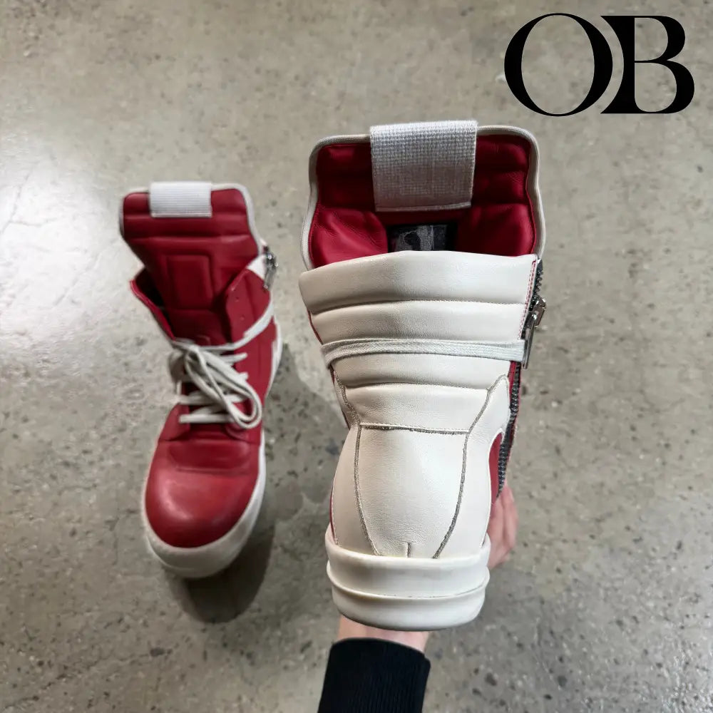 Rick Owens Geobasket Sneakers (Red) 44 footwear