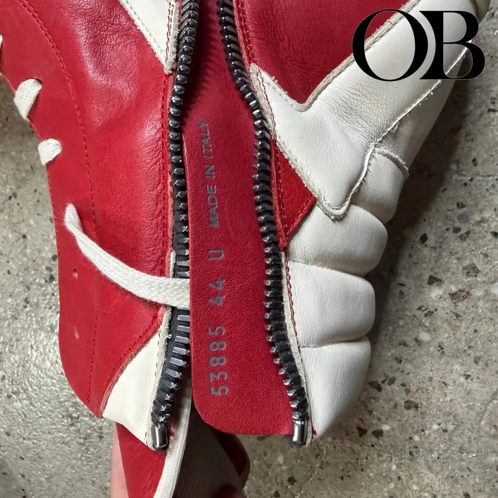 Rick Owens Geobasket Sneakers (Red) 44 footwear