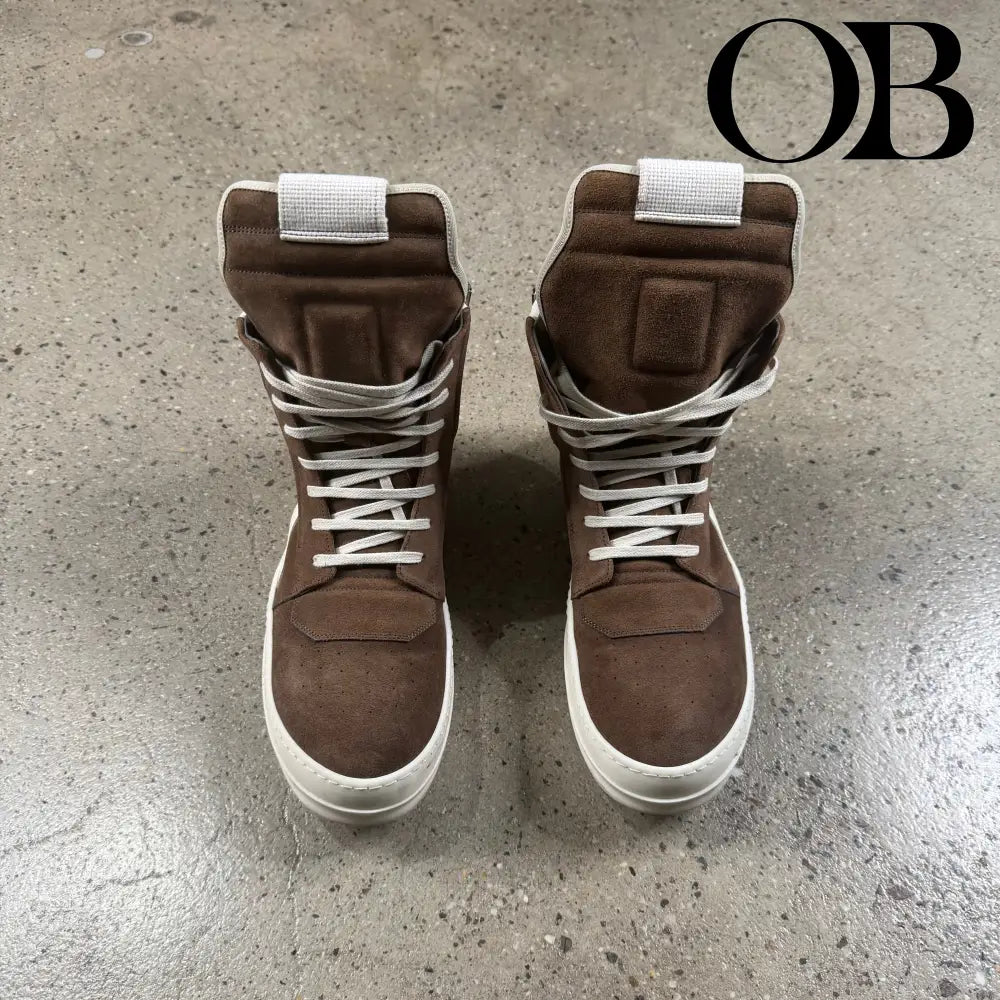 Rick Owens Geobaskets (Brown Suede) 43 footwear