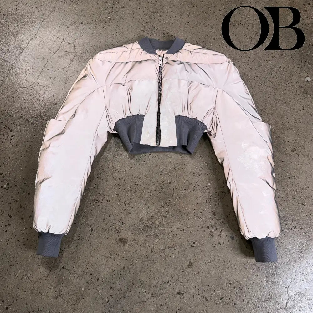 Rick Owens Girdered Cropped Bomber Jacket 40 outerwear