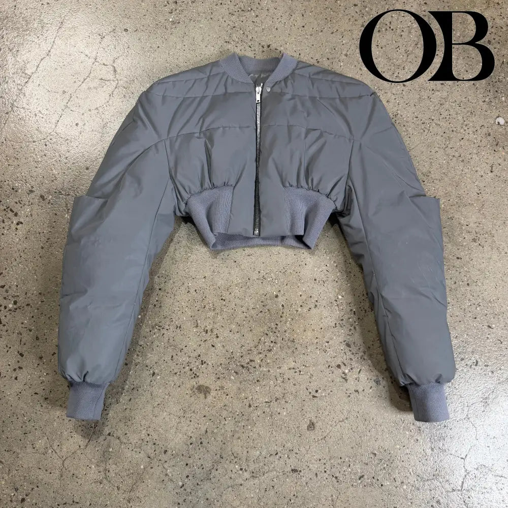 Rick Owens Girdered Cropped Bomber Jacket 40 outerwear