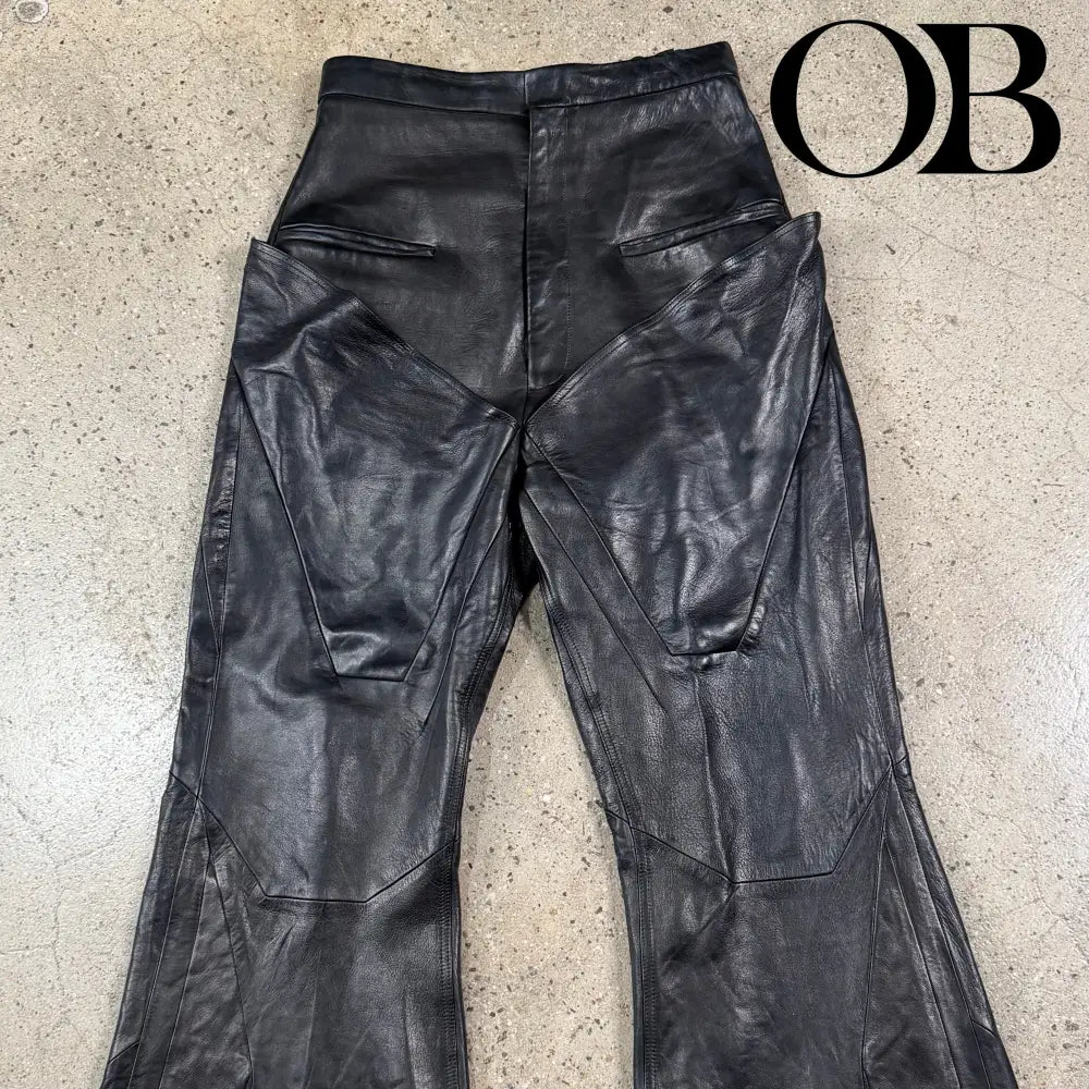 Rick Owens Slivered Leather Pants 32 bottoms