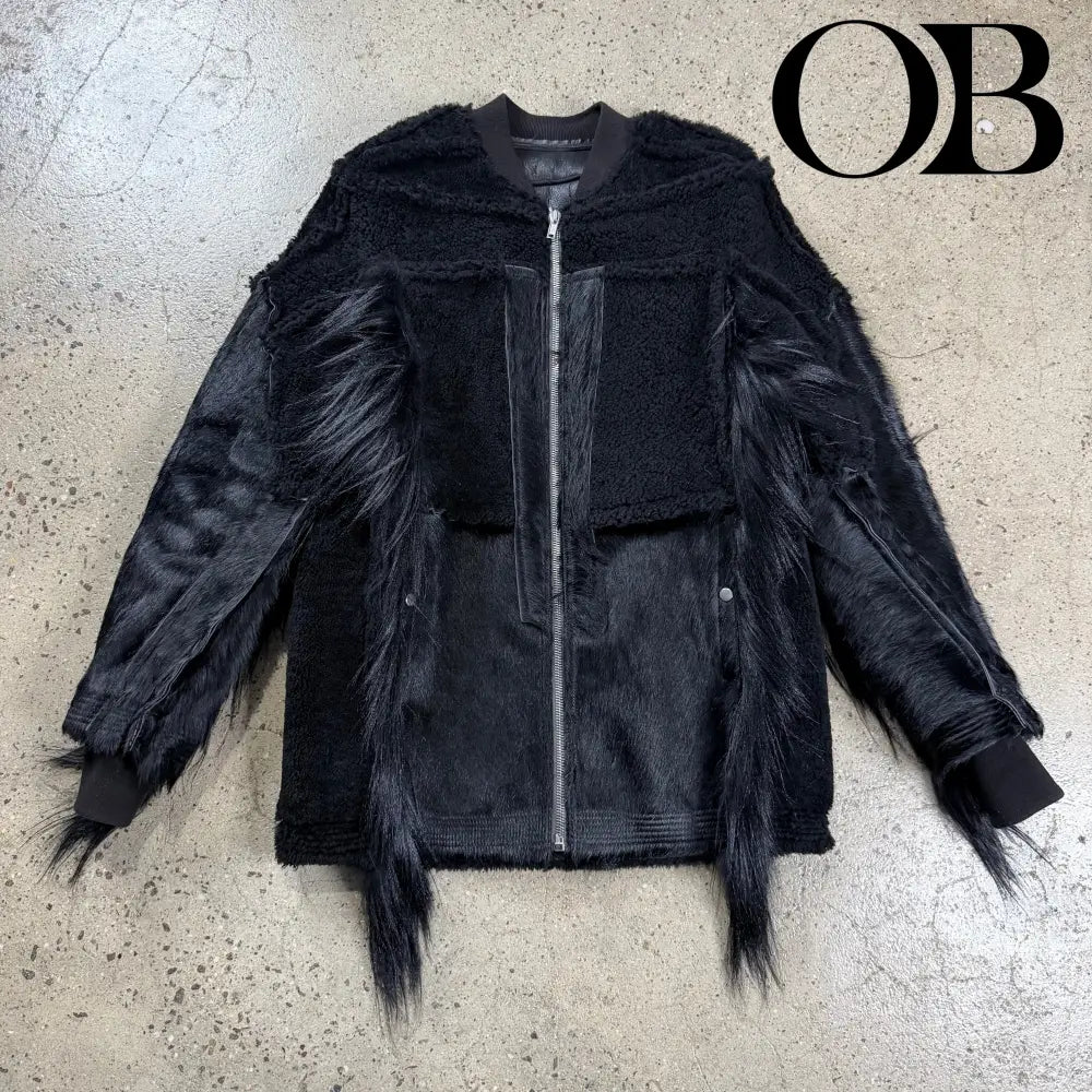 Rick Owens Strobe Collage Fur Coat 46 outerwear